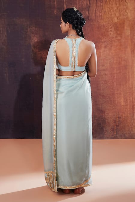 Affroz Border Embroidered Saree With Blouse 