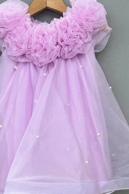 Buy Label Neeti Purple Organza, Cotton Pearls Embellished A-line Dress Online at Aza Fashions Buy_Label Neeti_Purple Organza, Cotton Pearls Embellished A-line Dress _Online_at_Aza_Fashions