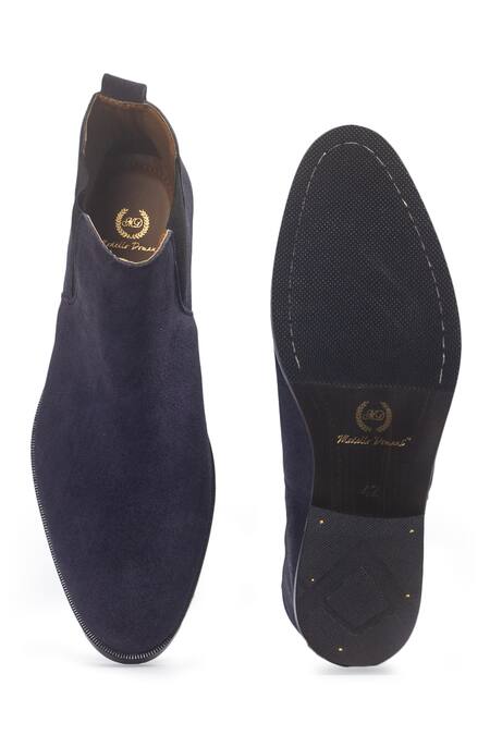 Buy Domani Blue Plain Chelsea Boots Online at Aza Fashions Buy_Domani_Blue Plain Chelsea Boots _Online_at_Aza_Fashions