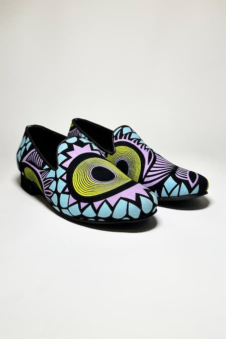 Jeetinder Sandhu Mic Empire African Waxed Print Loafers 