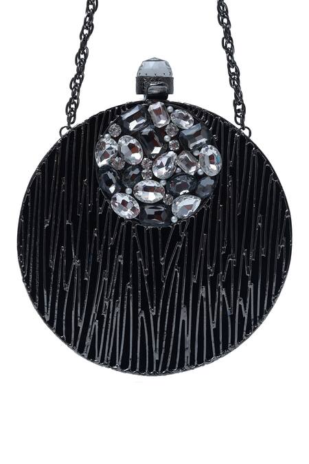 The Tan Clan Black Stone Aashna Embellished Clutch Online at Aza Fashions The Tan Clan_Black Stone Aashna Embellished Clutch _Online_at_Aza_Fashions