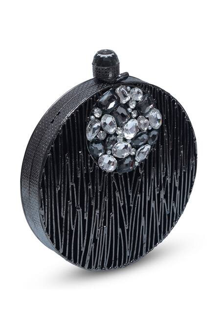 Buy The Tan Clan Black Stone Aashna Embellished Clutch Online at Aza Fashions Buy_The Tan Clan_Black Stone Aashna Embellished Clutch _Online_at_Aza_Fashions
