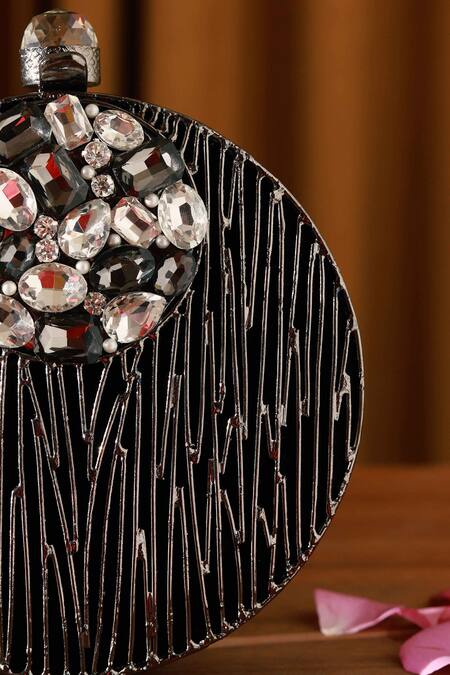 The Tan Clan Black Stone Aashna Embellished Clutch at Aza Fashions The Tan Clan_Black Stone Aashna Embellished Clutch _at_Aza_Fashions