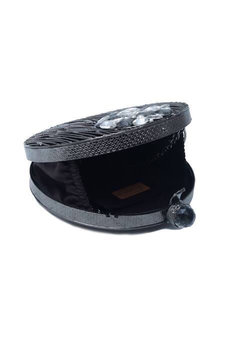 Buy The Tan Clan Black Stone Aashna Embellished Clutch Buy_The Tan Clan_Black Stone Aashna Embellished Clutch