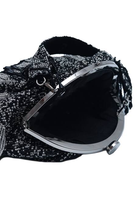 Shop The Tan Clan Black Bead Amour Tassel Embellished Batua Online at Aza Fashions Shop_The Tan Clan_Black Bead Amour Tassel Embellished Batua _Online_at_Aza_Fashions