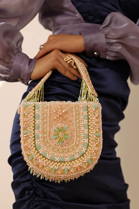 THE TAN CLAN Amulya Cutdana Embellished Bag 