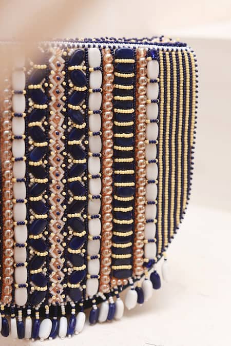 Shop The Tan Clan Blue Bead Asma Embellished Clutch Online at Aza Fashions Shop_The Tan Clan_Blue Bead Asma Embellished Clutch _Online_at_Aza_Fashions