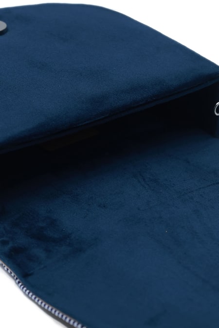 The Tan Clan Blue Bead Asma Embellished Clutch at Aza Fashions The Tan Clan_Blue Bead Asma Embellished Clutch _at_Aza_Fashions