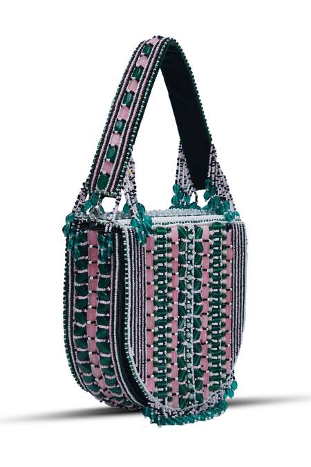 Buy The Tan Clan Green Bead Asma Studded Clutch Online at Aza Fashions Buy_The Tan Clan_Green Bead Asma Studded Clutch _Online_at_Aza_Fashions