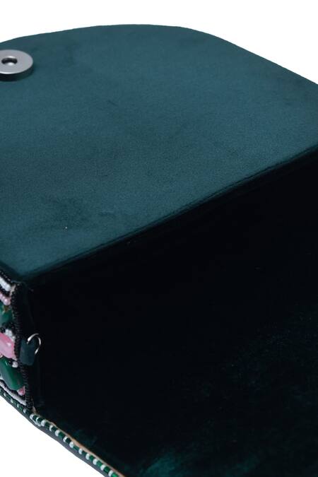 The Tan Clan Green Bead Asma Studded Clutch at Aza Fashions The Tan Clan_Green Bead Asma Studded Clutch _at_Aza_Fashions