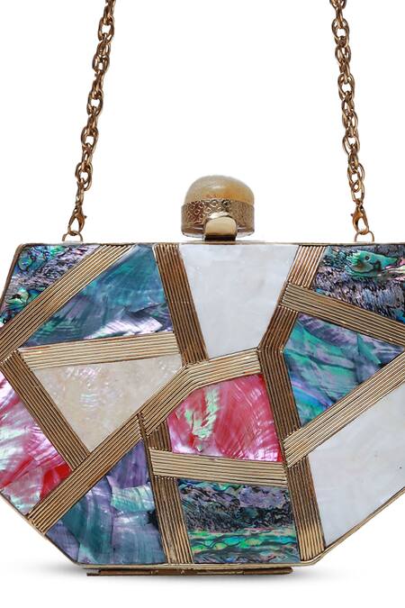 Shop The Tan Clan Gold Pearls Emily Mother Of Embellished Clutch Online at Aza Fashions Shop_The Tan Clan_Gold Pearls Emily Mother Of Embellished Clutch _Online_at_Aza_Fashions