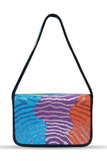 The Tan Clan Multi Color Moti Iris Cutdana Embellished Bag Online at Aza Fashions The Tan Clan_Multi Color Moti Iris Cutdana Embellished Bag _Online_at_Aza_Fashions