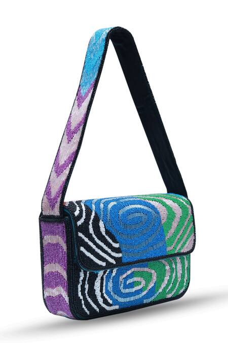 Buy The Tan Clan Multi Color Moti Iris Cutdana Embellished Bag Online at Aza Fashions Buy_The Tan Clan_Multi Color Moti Iris Cutdana Embellished Bag _Online_at_Aza_Fashions