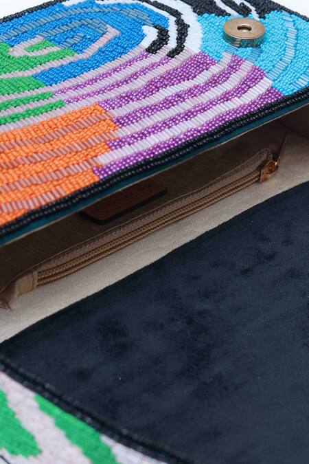 The Tan Clan Multi Color Moti Iris Cutdana Embellished Bag at Aza Fashions The Tan Clan_Multi Color Moti Iris Cutdana Embellished Bag _at_Aza_Fashions