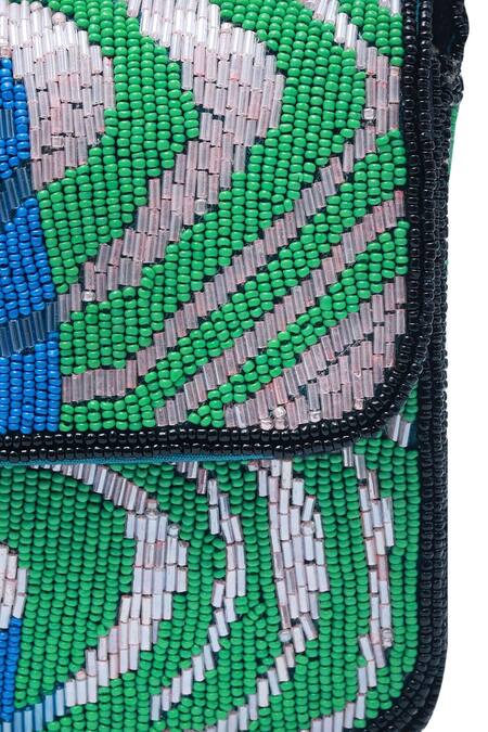 Buy The Tan Clan Multi Color Moti Iris Cutdana Embellished Bag Buy_The Tan Clan_Multi Color Moti Iris Cutdana Embellished Bag