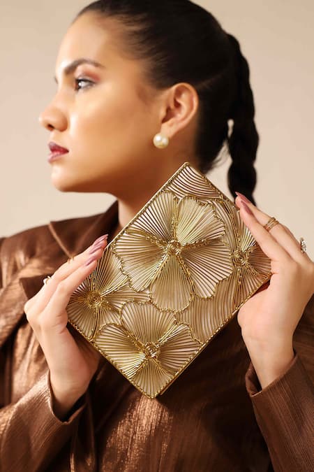 THE TAN CLAN Isa Mother Of Pearl Embellished Clutch 