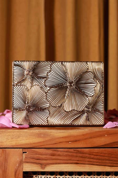 The Tan Clan Isa Mother Of Pearl Embellished Clutch 