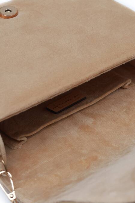 Shop_The Tan Clan_Beige Bead Kavya Embellished Clutch _Online_at_Aza_Fashions