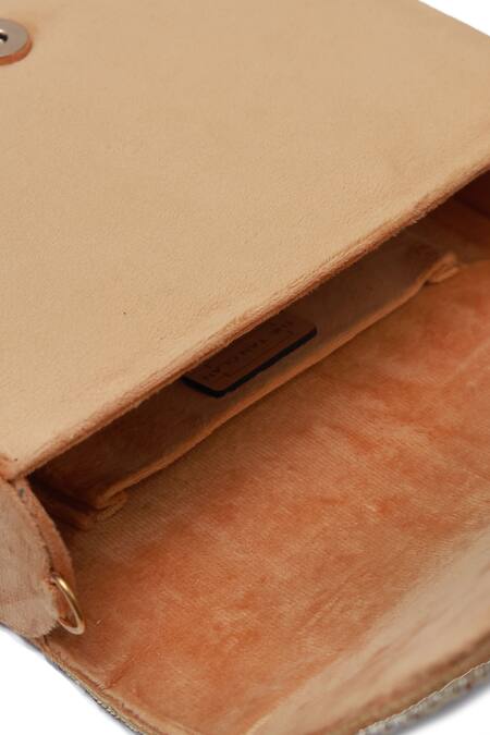 Shop The Tan Clan Gold Bead Kavya Embellished Flap Clutch Online at Aza Fashions Shop_The Tan Clan_Gold Bead Kavya Embellished Flap Clutch _Online_at_Aza_Fashions