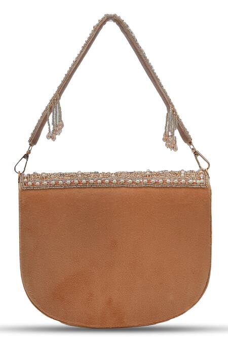 Buy The Tan Clan Gold Bead Kavya Embellished Flap Clutch Buy_The Tan Clan_Gold Bead Kavya Embellished Flap Clutch