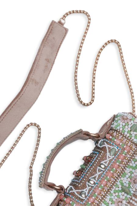 Buy The Tan Clan Beige Bead Kiara Embellished Clutch Online at Aza Fashions Buy_The Tan Clan_Beige Bead Kiara Embellished Clutch _Online_at_Aza_Fashions