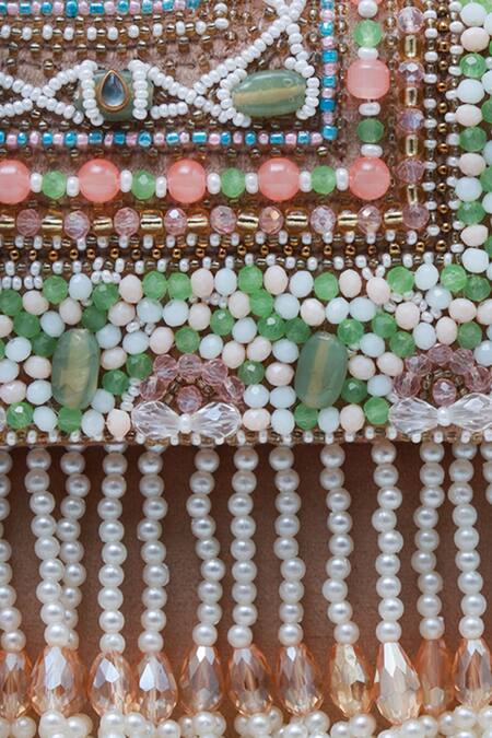 Shop The Tan Clan Beige Bead Kiara Embellished Clutch Online at Aza Fashions Shop_The Tan Clan_Beige Bead Kiara Embellished Clutch _Online_at_Aza_Fashions