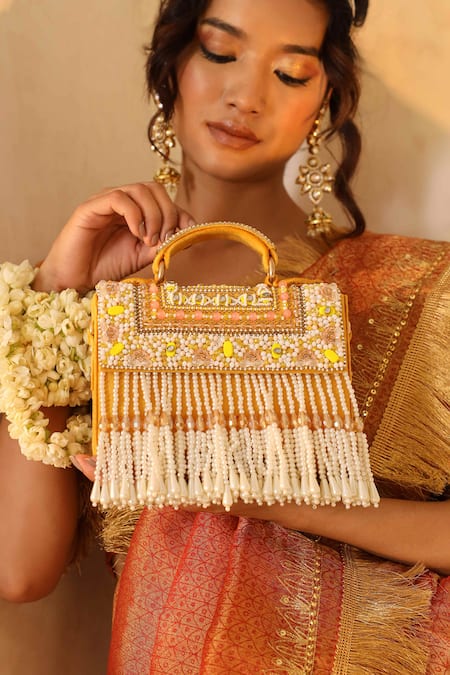 THE TAN CLAN Kiara Bead Work Clutch 