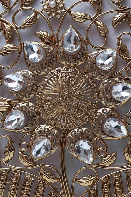 The Tan Clan Gold Crystals Mia Stone Work Clutch Bag at Aza Fashions The Tan Clan_Gold Crystals Mia Stone Work Clutch Bag _at_Aza_Fashions