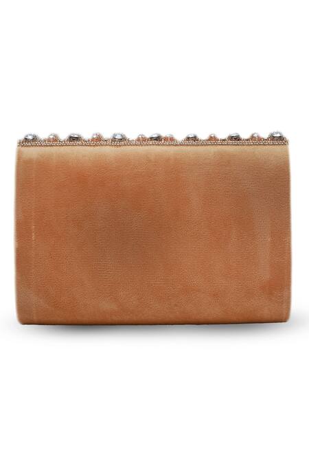 Buy The Tan Clan Gold Stone Nysa Embellished Flap Bag Buy_The Tan Clan_Gold Stone Nysa Embellished Flap Bag
