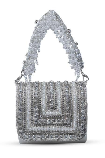 Shop The Tan Clan White Stone Nysa Embellished Mini Clutch Bag Online at Aza Fashions Shop_The Tan Clan_White Stone Nysa Embellished Mini Clutch Bag _Online_at_Aza_Fashions