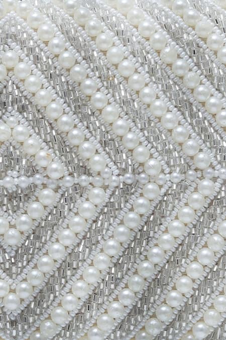 Buy_The Tan Clan_White Pearls Work Clutch Bag 