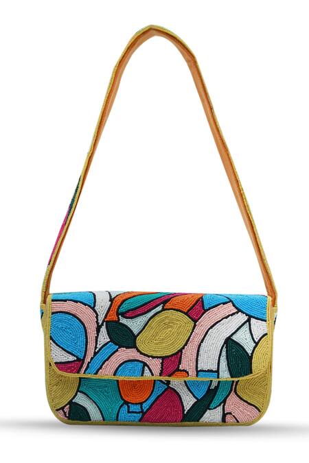 Buy The Tan Clan Multi Color Beads Poppy Embellished Bag Online at Aza Fashions Buy_The Tan Clan_Multi Color Beads Poppy Embellished Bag _Online_at_Aza_Fashions