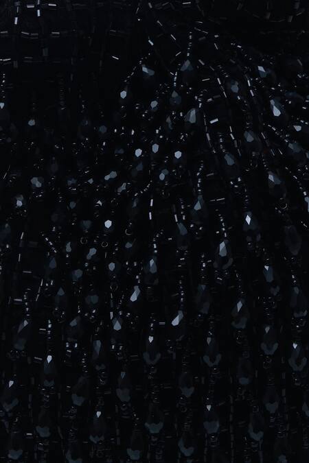 The Tan Clan_Black Beads Rosa Tassel Embroidered Potli Bag _Online_at_Aza_Fashions