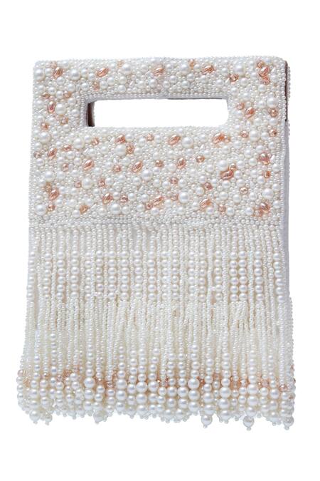 Buy The Tan Clan White Bead Ruby Flap Over Clutch Bag Online at Aza Fashions Buy_The Tan Clan_White Bead Ruby Flap Over Clutch Bag _Online_at_Aza_Fashions