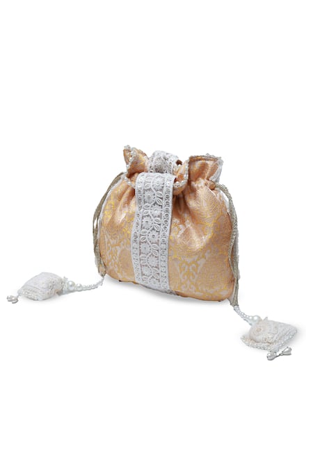 The Tan Clan Yellow Thread Ruhi Embroidered Potli Bag Online at Aza Fashions The Tan Clan_Yellow Thread Ruhi Embroidered Potli Bag _Online_at_Aza_Fashions