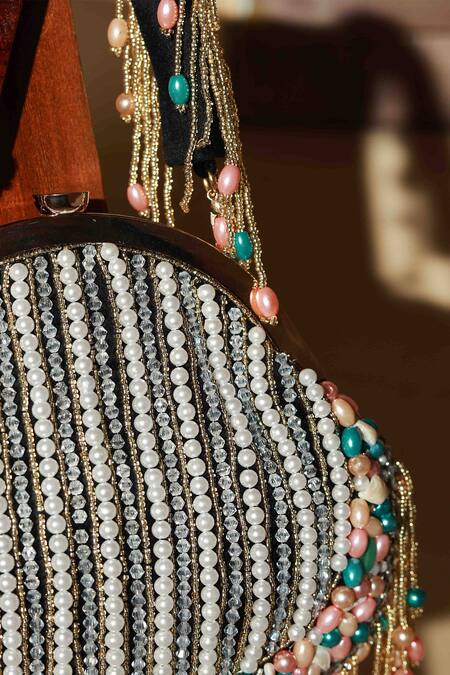 Buy The Tan Clan Black Pearl Sona And Tasseled Batua Bag Online at Aza Fashions Buy_The Tan Clan_Black Pearl Sona And Tasseled Batua Bag _Online_at_Aza_Fashions