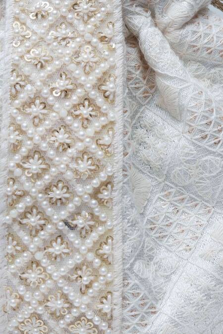 The Tan Clan White Sequins, Embroidery Taj Geometric Thread Work Potli Bag Online at Aza Fashions The Tan Clan_White Sequins, Embroidery Taj Geometric Thread Work Potli Bag _Online_at_Aza_Fashions