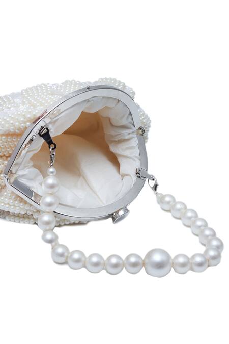 Buy The Tan Clan White Pearls, Tassels Tara And Bag Buy_The Tan Clan_White Pearls, Tassels Tara And Bag