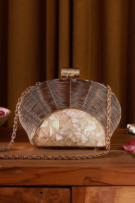 The Tan Clan Tiara Mother Of Pearl Clutch 