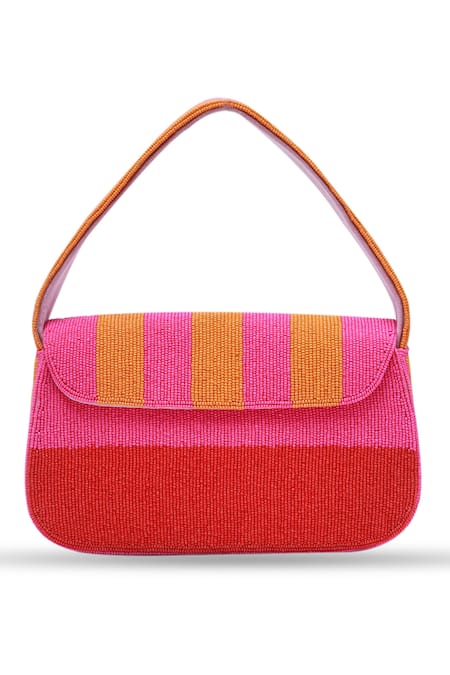 Shop The Tan Clan Multi Color Beads Tulip Work Bag Online at Aza Fashions Shop_The Tan Clan_Multi Color Beads Tulip Work Bag _Online_at_Aza_Fashions