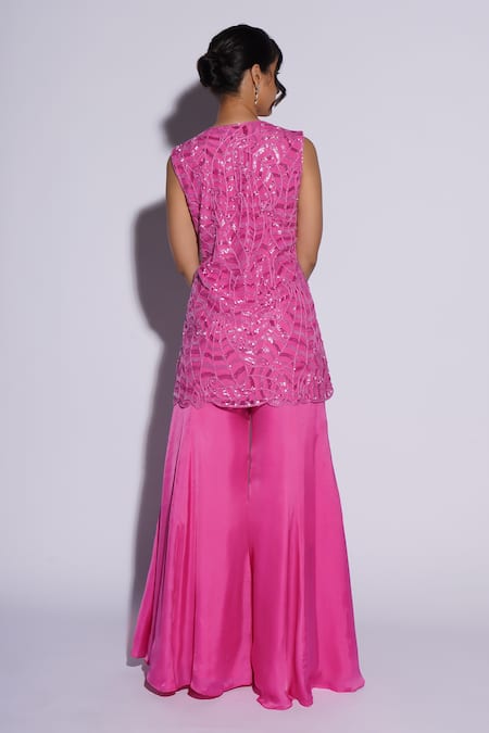 Ashutosh Joshi Hanif Hand Embroidered Kurta Sharara Set 