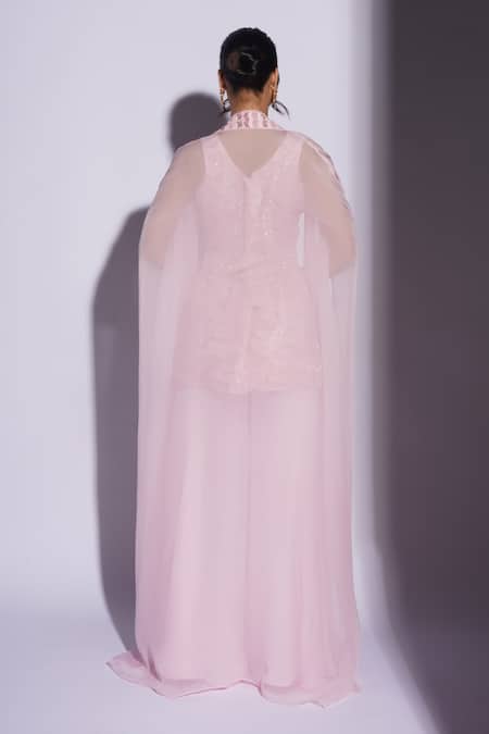 Ashutosh Joshi Nayakaa Hand Embroidered Sharara Set With Cape 