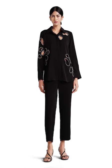 Elarra By Pratyancha Ring Embroidered Shirt With Pant 