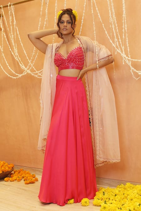 Izzumi Mehta Gota Embroidered Blouse & Lehenga Set 