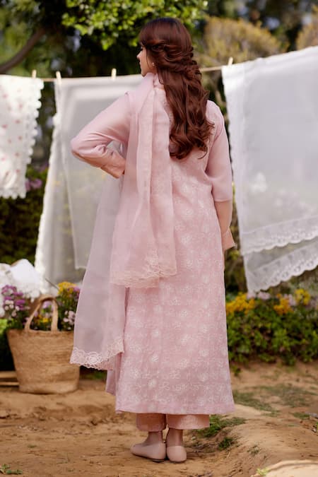 Naaz By Noor Embroidered Kurta Set with Organza Dupatta 