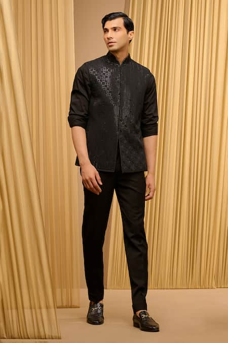 Tarun Tahiliani Chikankari Embroidered Waistcoat 