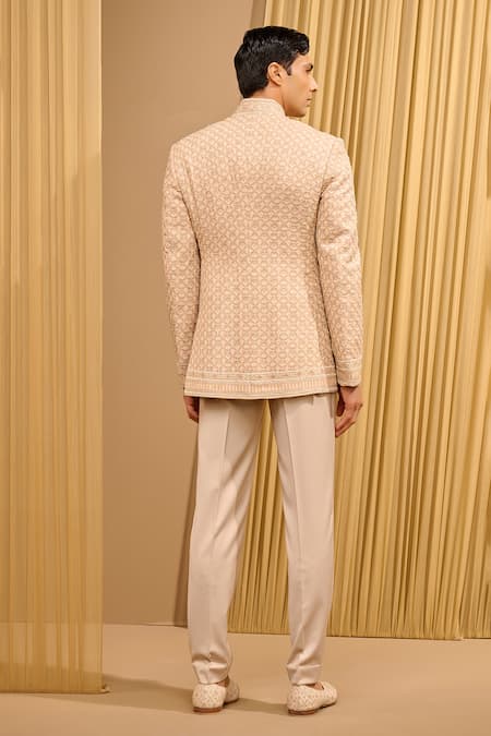 Tarun Tahiliani Chikankari Embroidered Bandhgala Set 