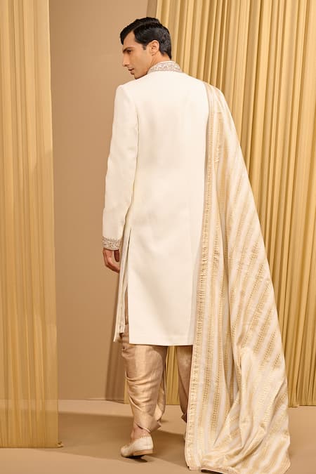 Tarun Tahiliani Placed Paisley Embroidered Sherwani Set 