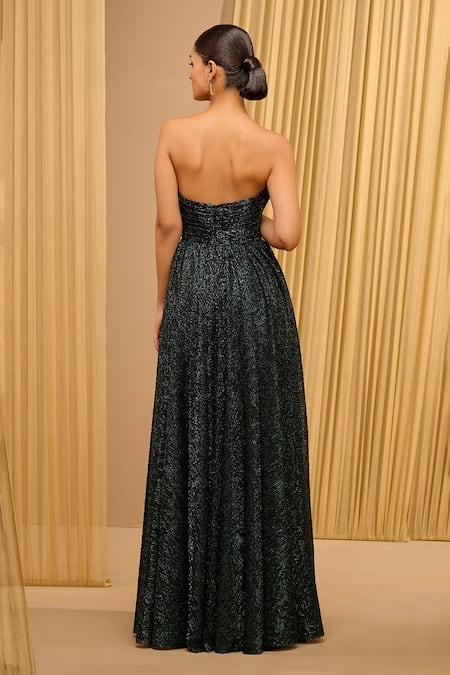 Tarun Tahiliani Crinkle Flared Corset Gown 