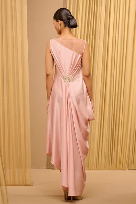 Tarun Tahiliani Draped Satin Dress 
